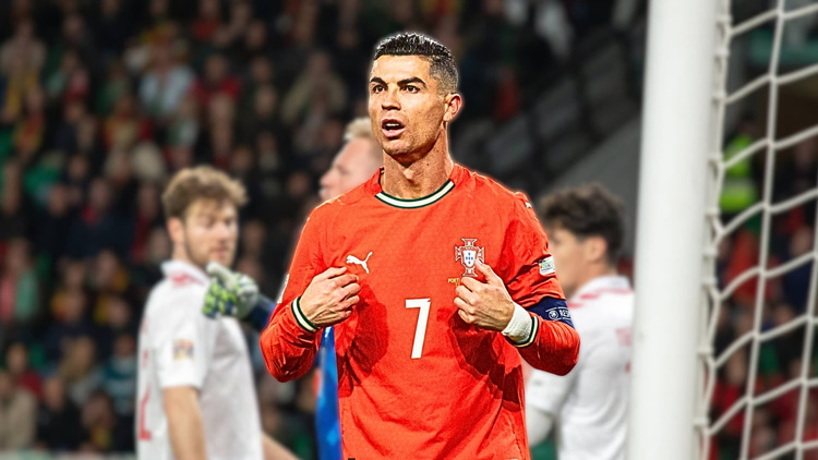 Cristiano Ronaldo in action for Portugal