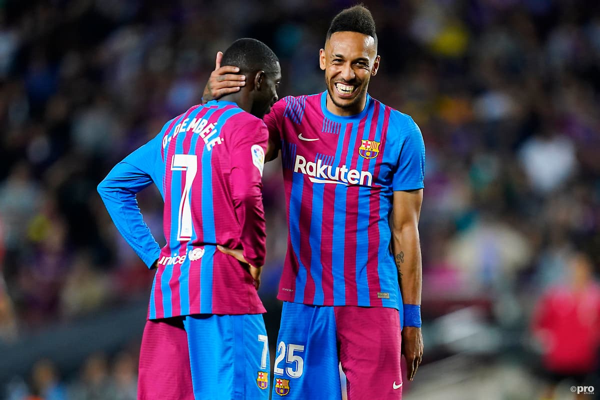 Pierre-Emerick Aubameyang and Ousmane Dembele, Barcelona