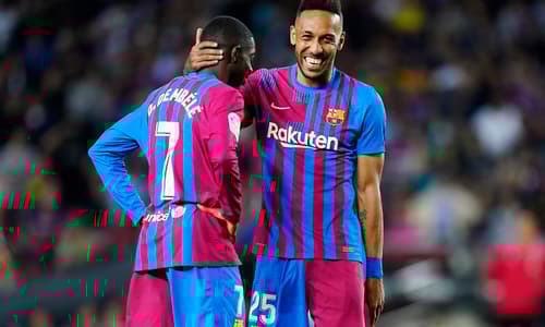 Pierre-Emerick Aubameyang and Ousmane Dembele, Barcelona