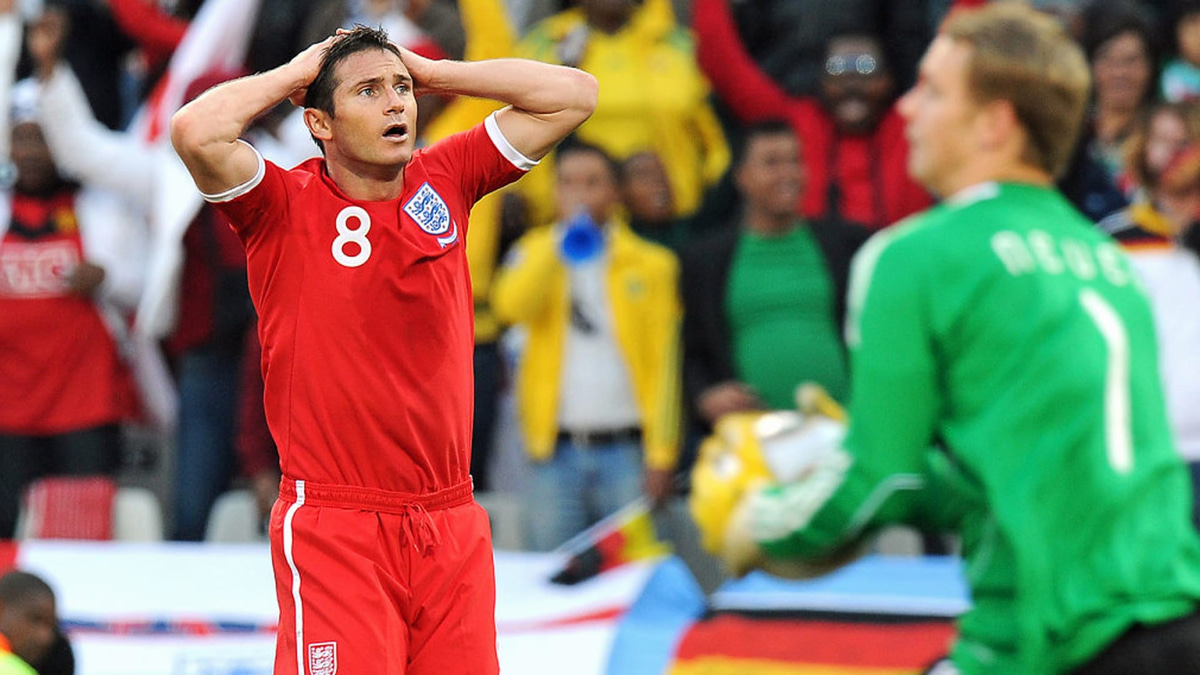 Frank Lampard after the goal that wasn't against Germany.