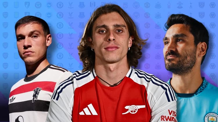 Calafiori (centre) was one of the Premier League signings of the summer