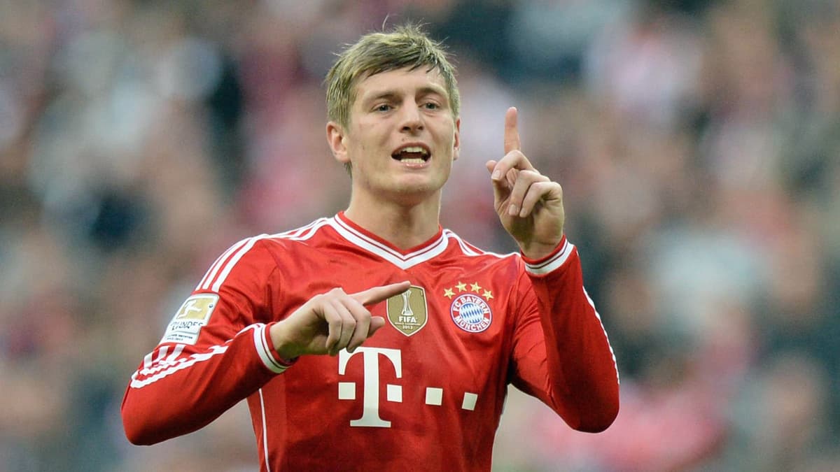 Toni Kroos in action for Bayern Munich.