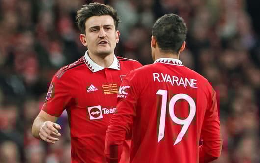 Harry Maguire at Raphael Varane at Man Utd.