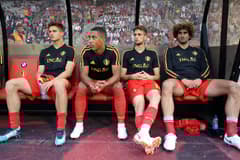Leander DENDONCKER, Youri TIELEMANS, Adnan JANUZAJ and Marouane FELLAINI