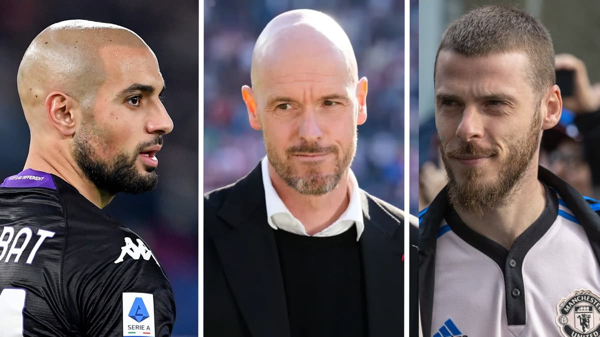 Sofyan Amrabat, David de Gea, Erik ten Hag, Man Utd