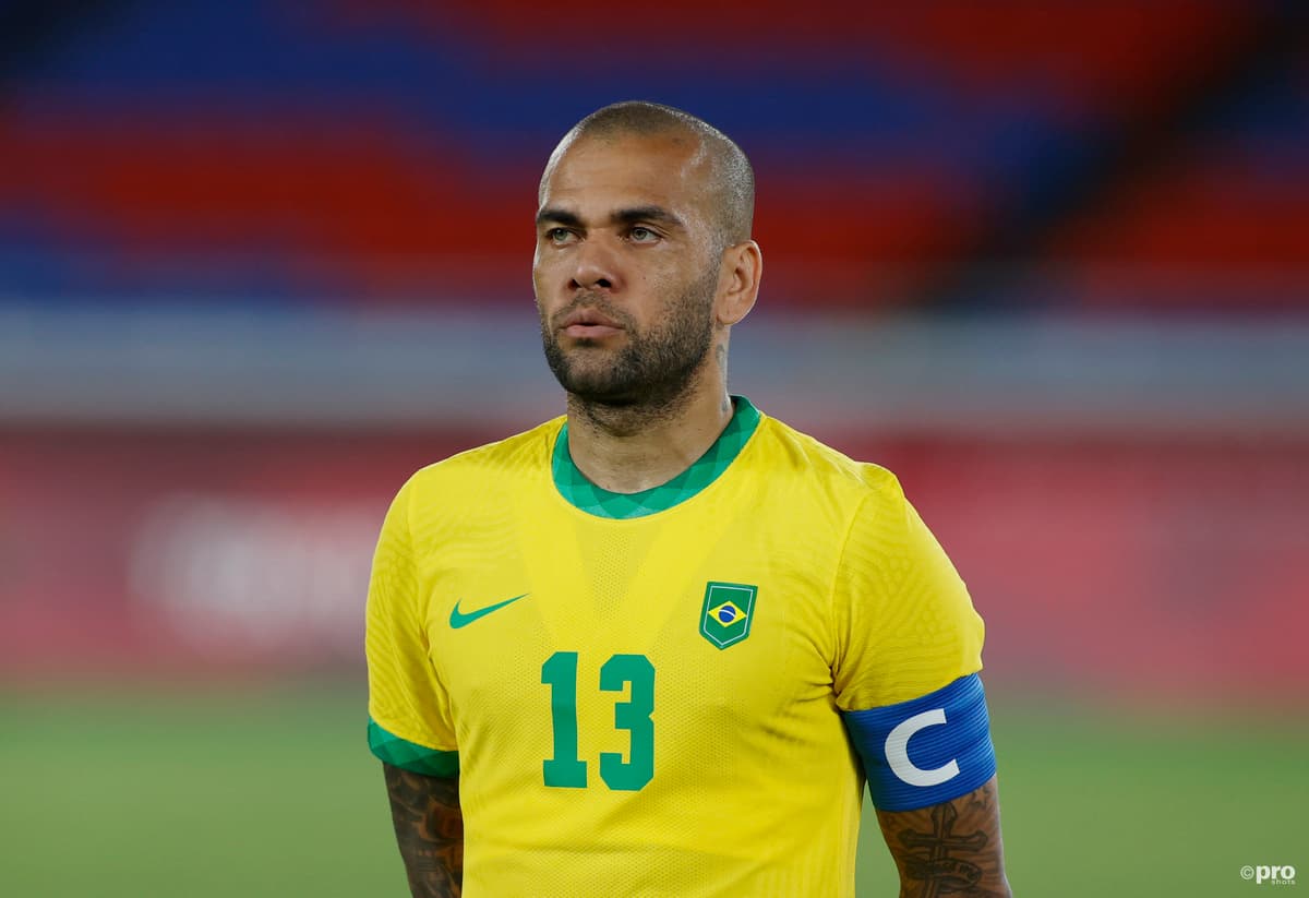 Dani Alves playing for Brazil at 2020 Olympics