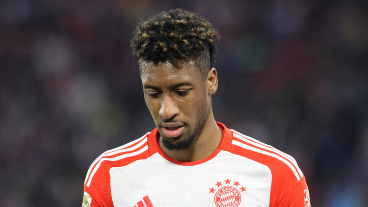Kingsley Coman in het shirt van Bayern München