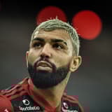 Gabriel Barbosa, or Gabigol, playing for Flamengo against Bahia in the 2021 Brazilian Championship at the Maracana Stadium.