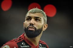 Gabriel Barbosa, or Gabigol, playing for Flamengo against Bahia in the 2021 Brazilian Championship at the Maracana Stadium.
