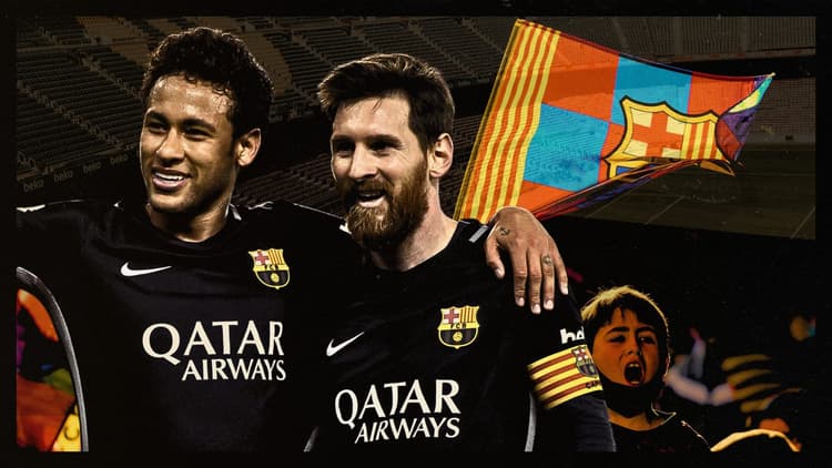 Neymar and Lionel Messi at Barcelona