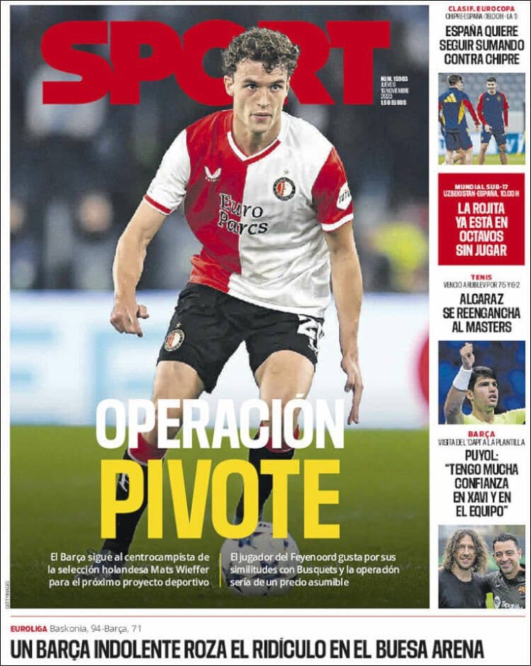 Mats Wieffer siert de voorpagina van SPORT.