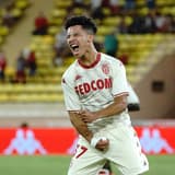 Sofiane Diop celebrates scoring for Monaco in Ligue 1