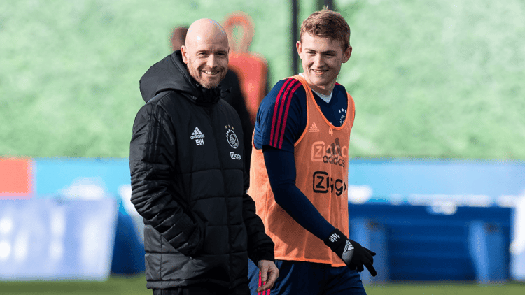Erik ten Hag and Matthijs de Ligt at Ajax