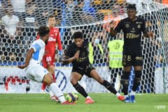 Former Barcelona youngster Konrad de la Fuente playing for Marseille against Saint-Etienne