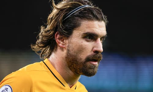 Ruben Neves playing for Wolves against Arsenal