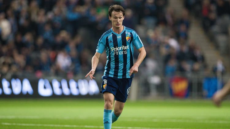 Hjalmar Ekdal in actie voor zijn club Djurgardens IF.