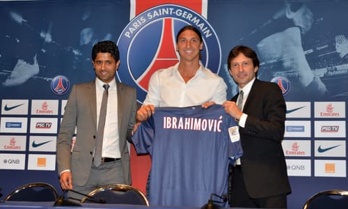 Zlatan Ibrahimovic when he signed for PSG in 2012.