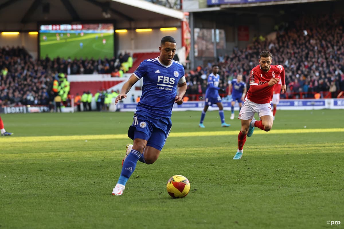 Youri Tielemans in FA Cup action for Leicester against Nottingham Forest