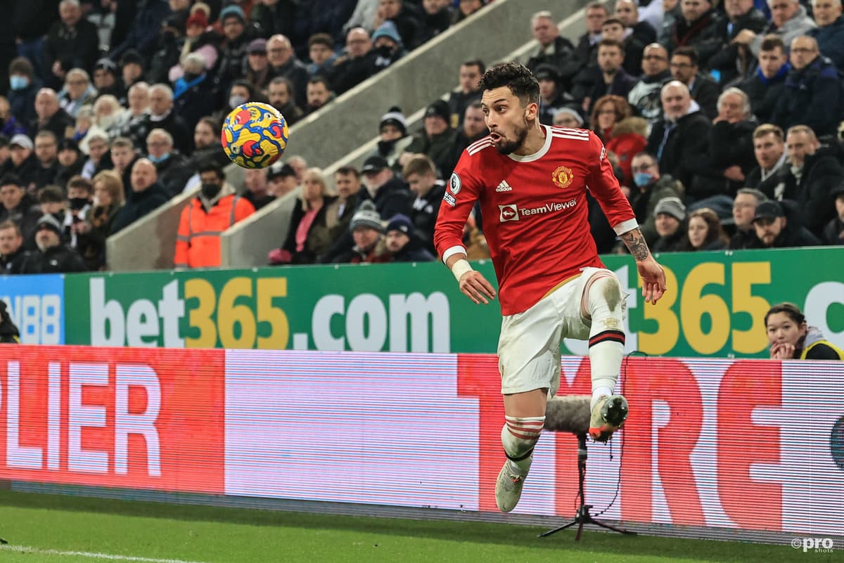 Alex Telles plays for Man Utd v Newcastle in the Premier League