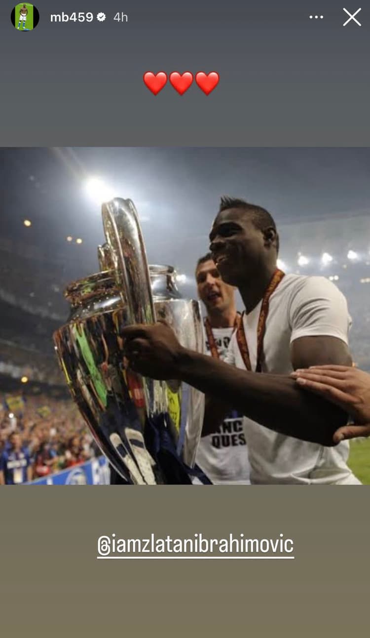 Mario Balotelli's Instagram response to Zlatan Ibrahimovic