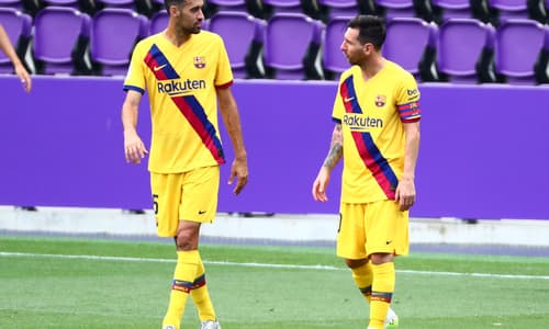 Lionel Messi and Sergio Busquets
