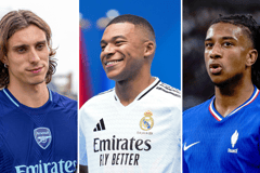Riccardo Calafiori, Kylian Mbappe, Michael Olise