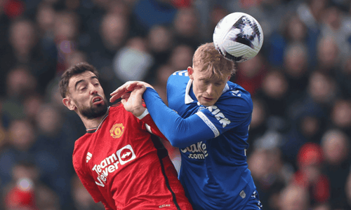 Jarrad Branthwaite Bruno Fernandes Manchester United Everton