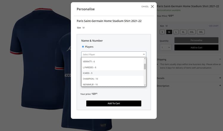 Mbappe shirt disappears