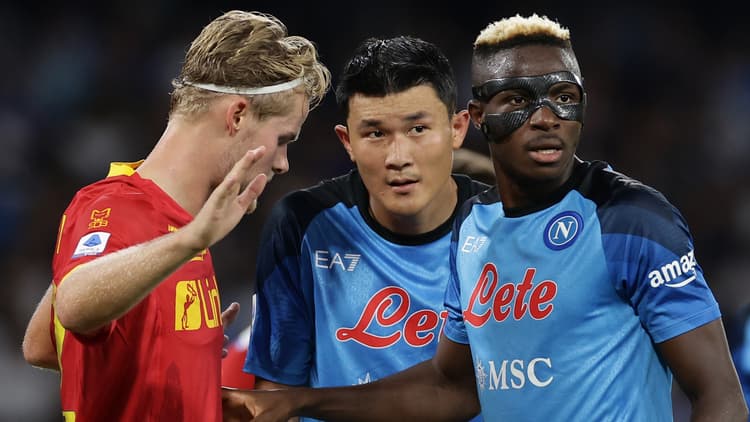 Kim Min-jae with another Man Utd target, Victor Osimhen