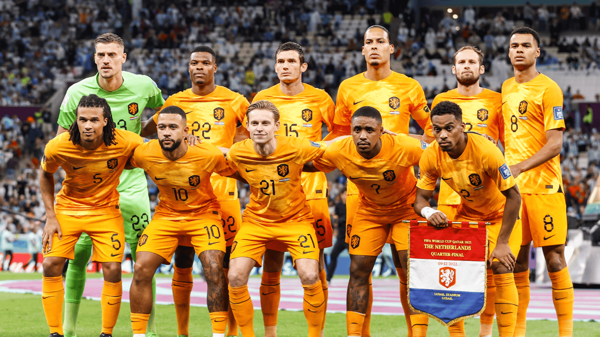 Nederlands elftal, teamfoto WK, Nederland vs Argentinië