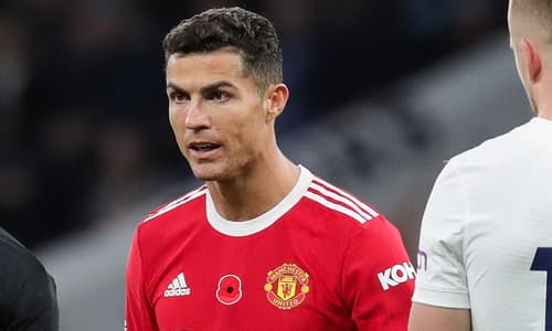 Cristiano Ronaldo against Tottenham Hotspur.
