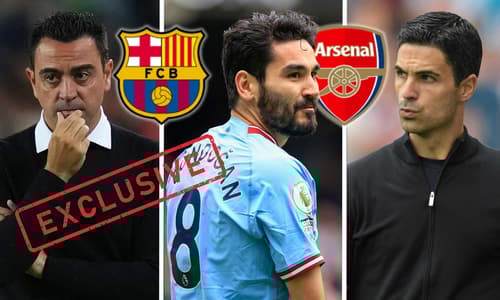 Xavi, Ilkay Gundogan, Mikel Arteta