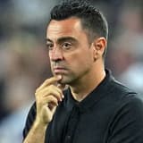 Xavi on the Barcelona touchline.