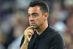 Xavi on the Barcelona touchline.