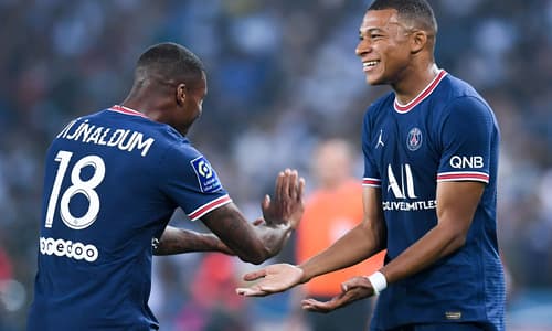 Real Madrid target Kylian Mbappe playing for PSG in Ligue 1