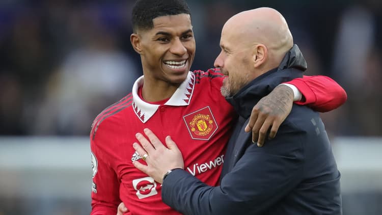 Marcus Rashford and Erik ten Hag