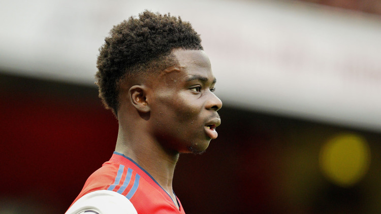 Bukayo Saka's base card is rated 82 in FIFA 23 and he has the potential to reach 89