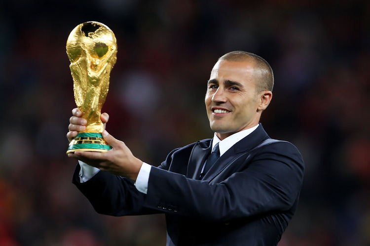 Fabio Cannavaro with the World Cup trophy, 2006
