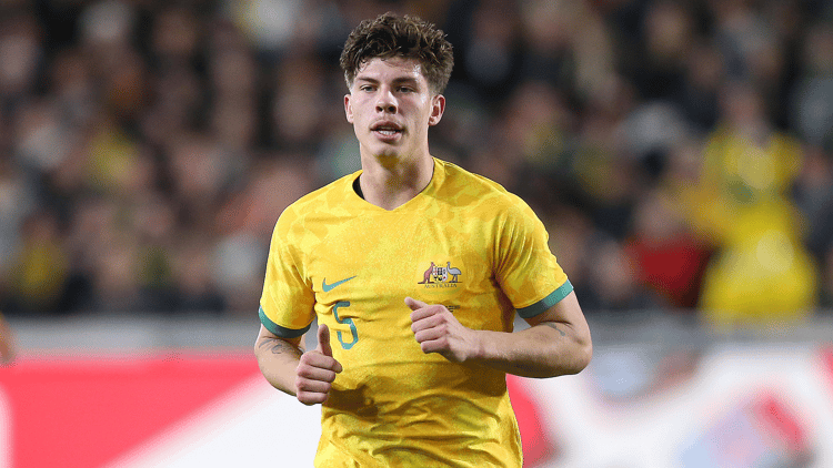 Jordan Bos - hier in het shirt van Australië - maakte afgelopen zomer de overstap naar Feyenoord.