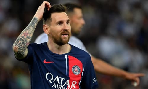 Lionel Messi playing for PSG