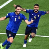 Sassuolo midfielder Manuel Locatelli celebrates after scoring for Italy against Switzerland at Euro 2020