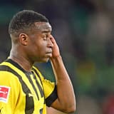 Youssoufa Moukoko playing for Borussia Dortmund.