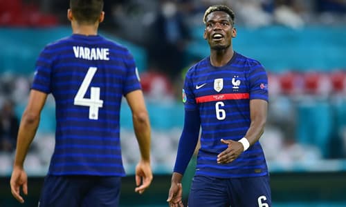 Paul Pogba and Raphael Varane at Euro 2020