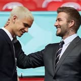 Romeo Beckham with Man Utd legend David Beckham