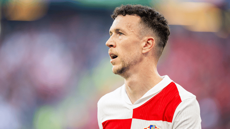Ivan Perisic in het shirt van Kroatië. 