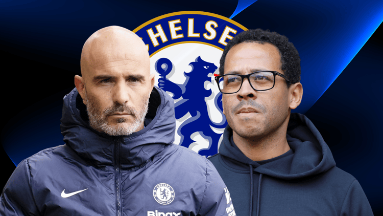 Chelsea boss Enzo Maresca and Chelsea head coach Liam Rosenior