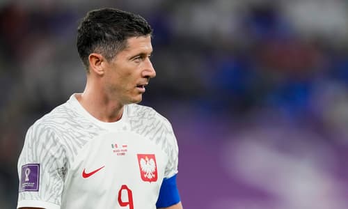 Robert Lewandowski in action for Poland.
