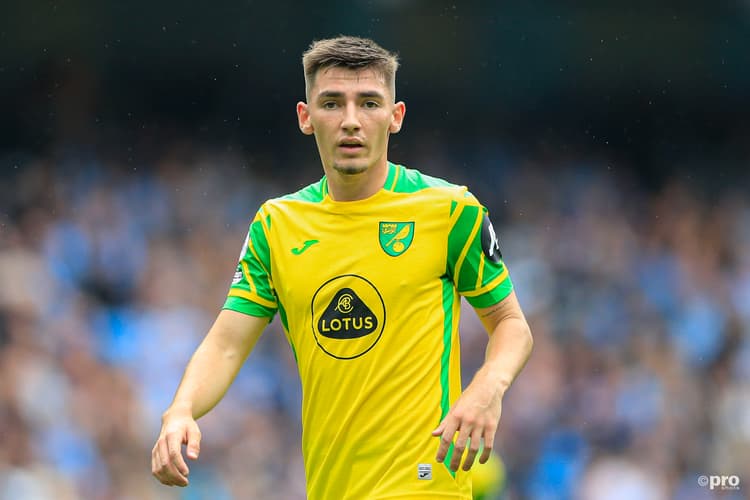 Billy Gilmour playing for Norwich City on loan from Chelsea