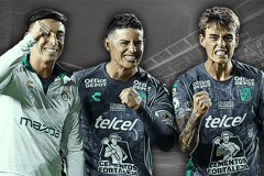 Angel Estrada (rechts), James Rodriguez, Nicolas Fonseca