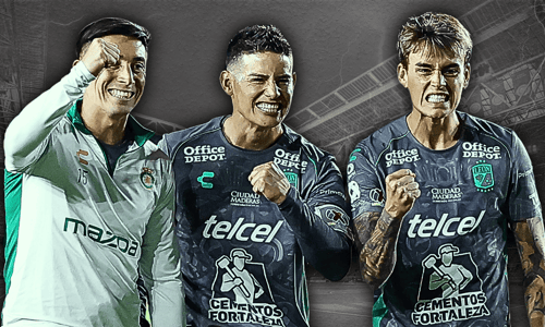 Angel Estrada (rechts), James Rodriguez, Nicolas Fonseca